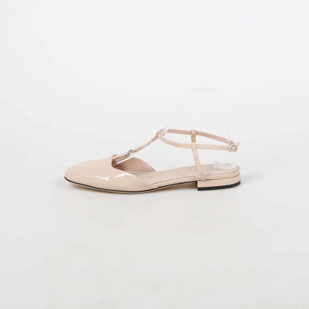 Gucci Patent Leather GG Slingback Flats Size 37