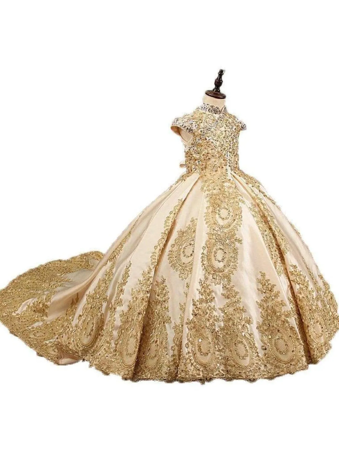 Hail The Queen Satin Lace Beaded Ball Special Occasion Dress