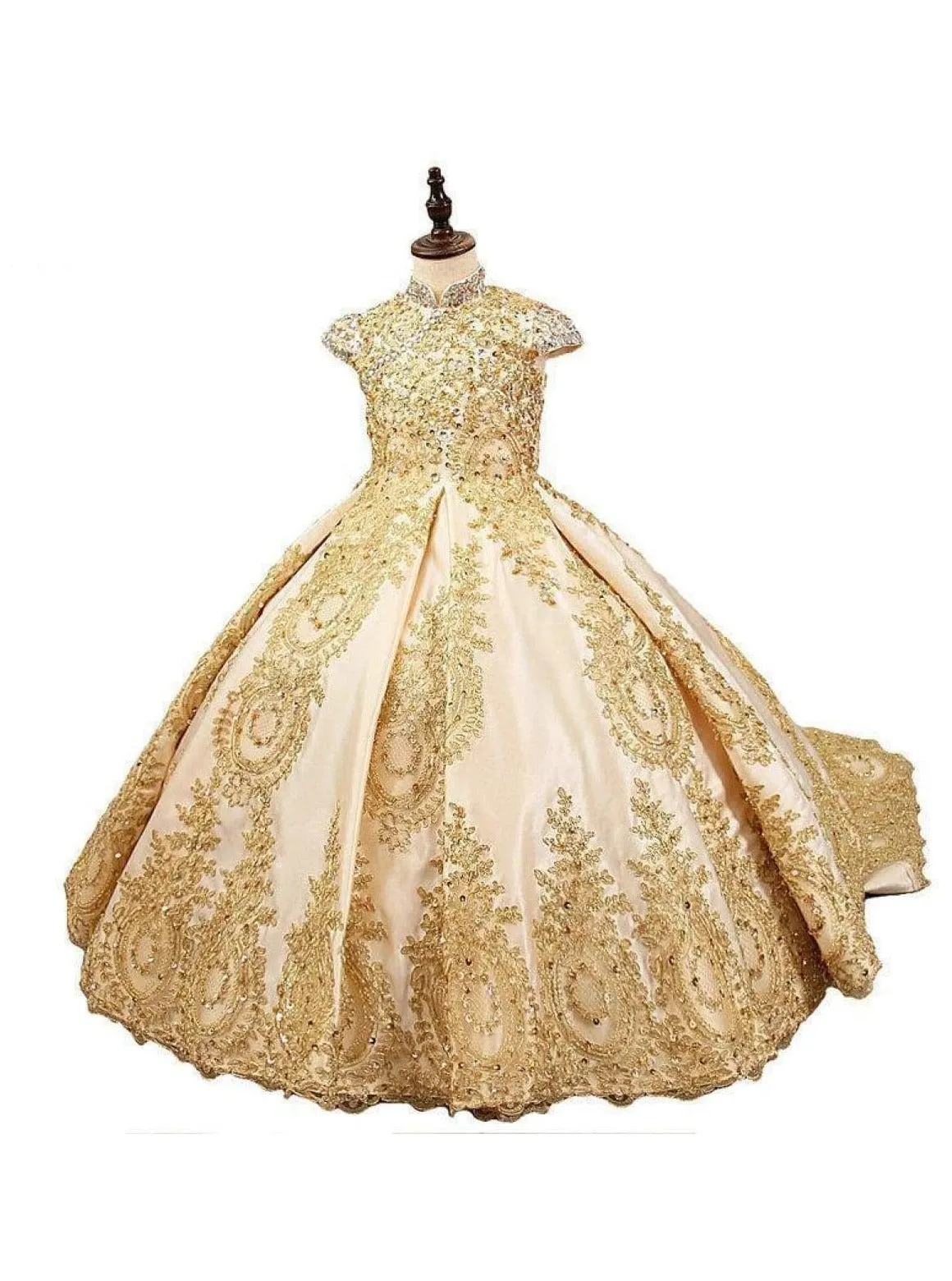 Hail The Queen Satin Lace Beaded Ball Special Occasion Dress