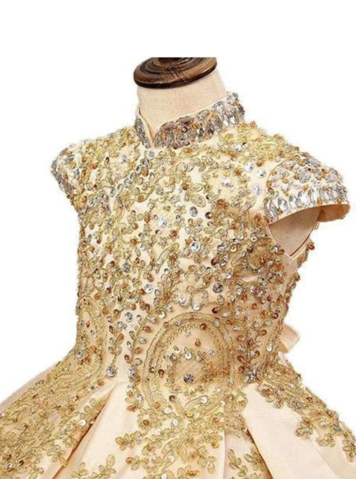 Hail The Queen Satin Lace Beaded Ball Special Occasion Dress