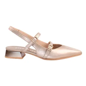 Hispanitas Ladies Sling Back Low Heels - HV253922 - Gold