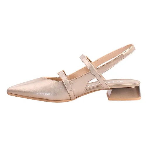 Hispanitas Ladies Sling Back Low Heels - HV253922 - Gold