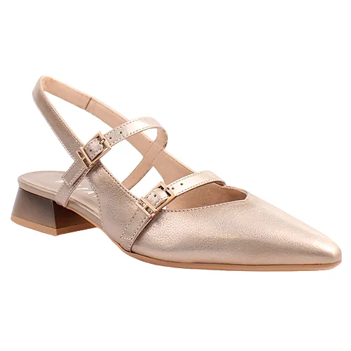 Hispanitas Ladies Sling Back Low Heels - HV253922 - Gold