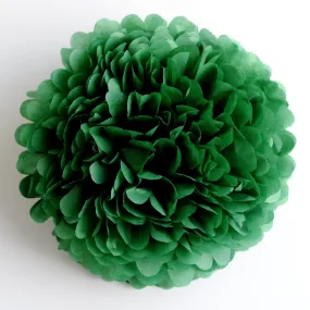 Holiday green tissue paper pom pom