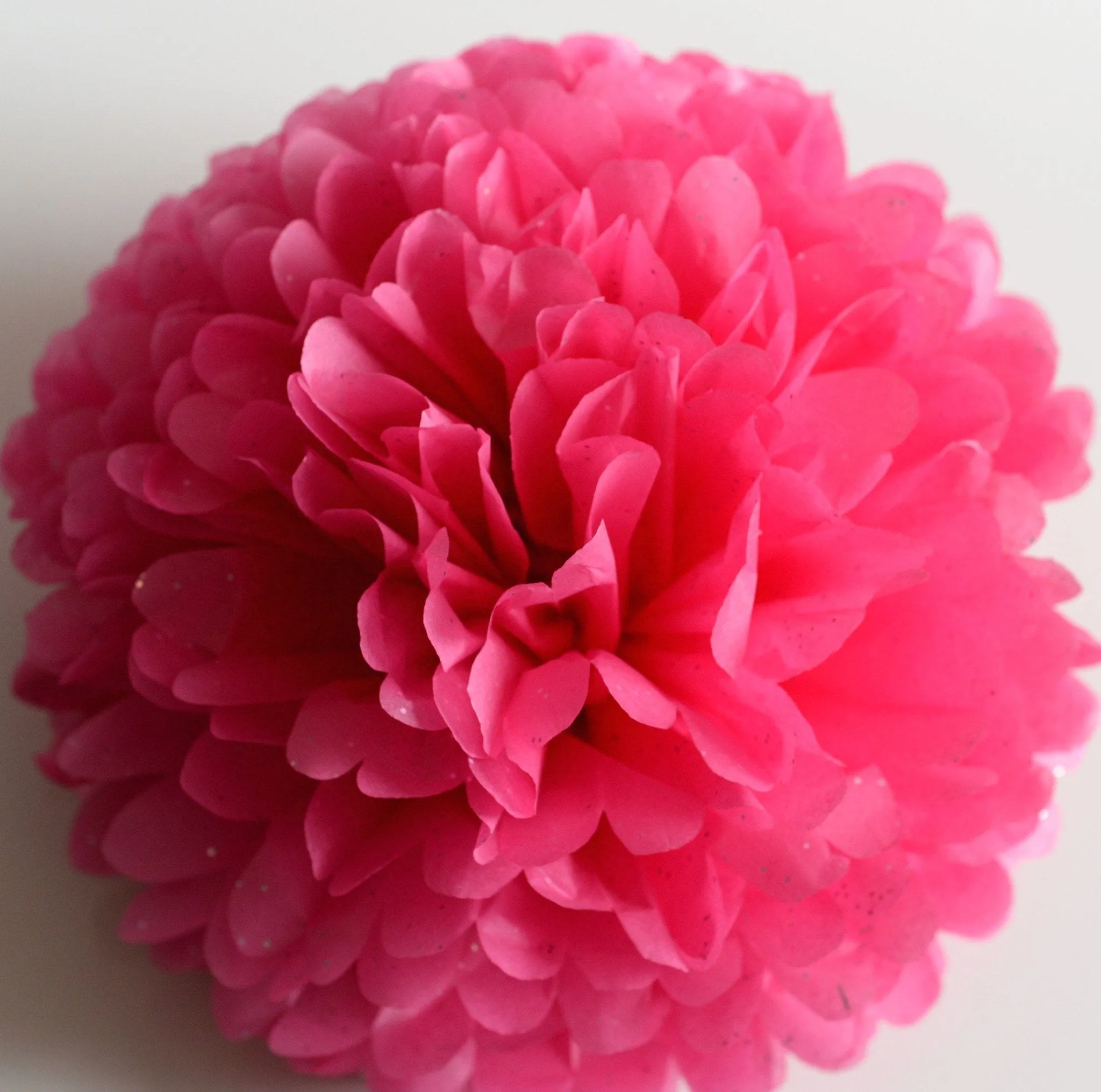 Hot pink with diamonds tissue paper pom pom