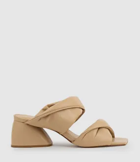 IMIRA55 Puffed Heel Slide in Cream