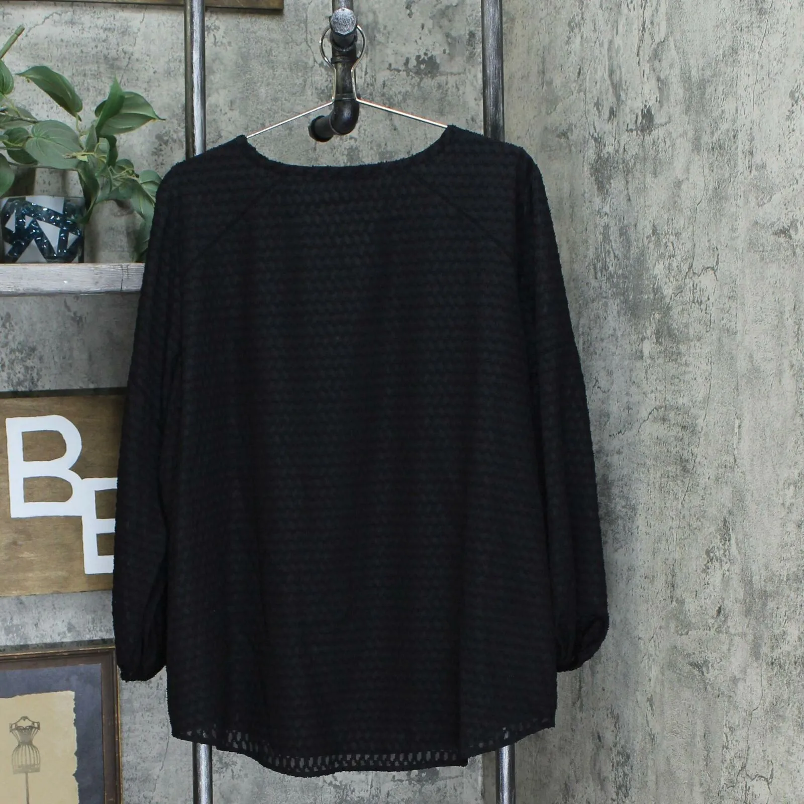 Isaac Mizrahi Live! Plus Size Clip Dot Blouse With Ladder Lace Trim