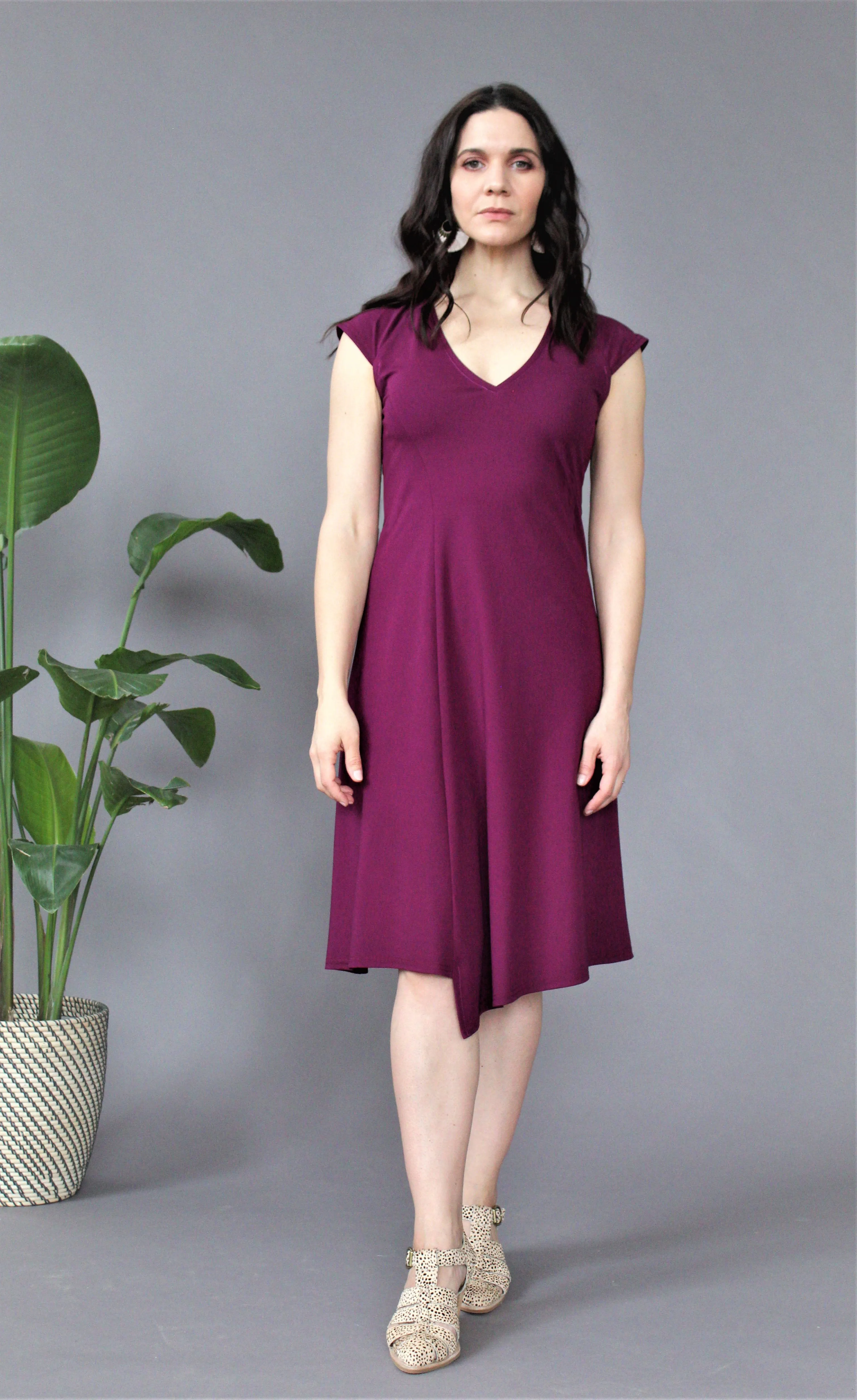 Jolie Jersey Dress with Inset Silver Circles ~ Orchid Size XS/S #JOL2