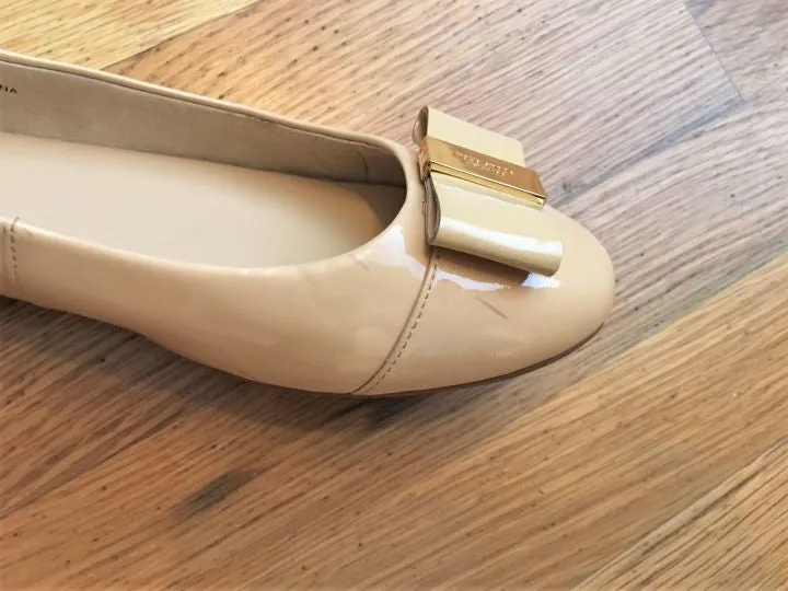 Kate Spade Size 9.5 Thyme Nude Patent Leather Flats