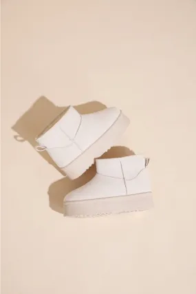KIDS ULTRA MINI PLATFORM ANKLE BOOTS IN BEIGE 31-36 SIZES