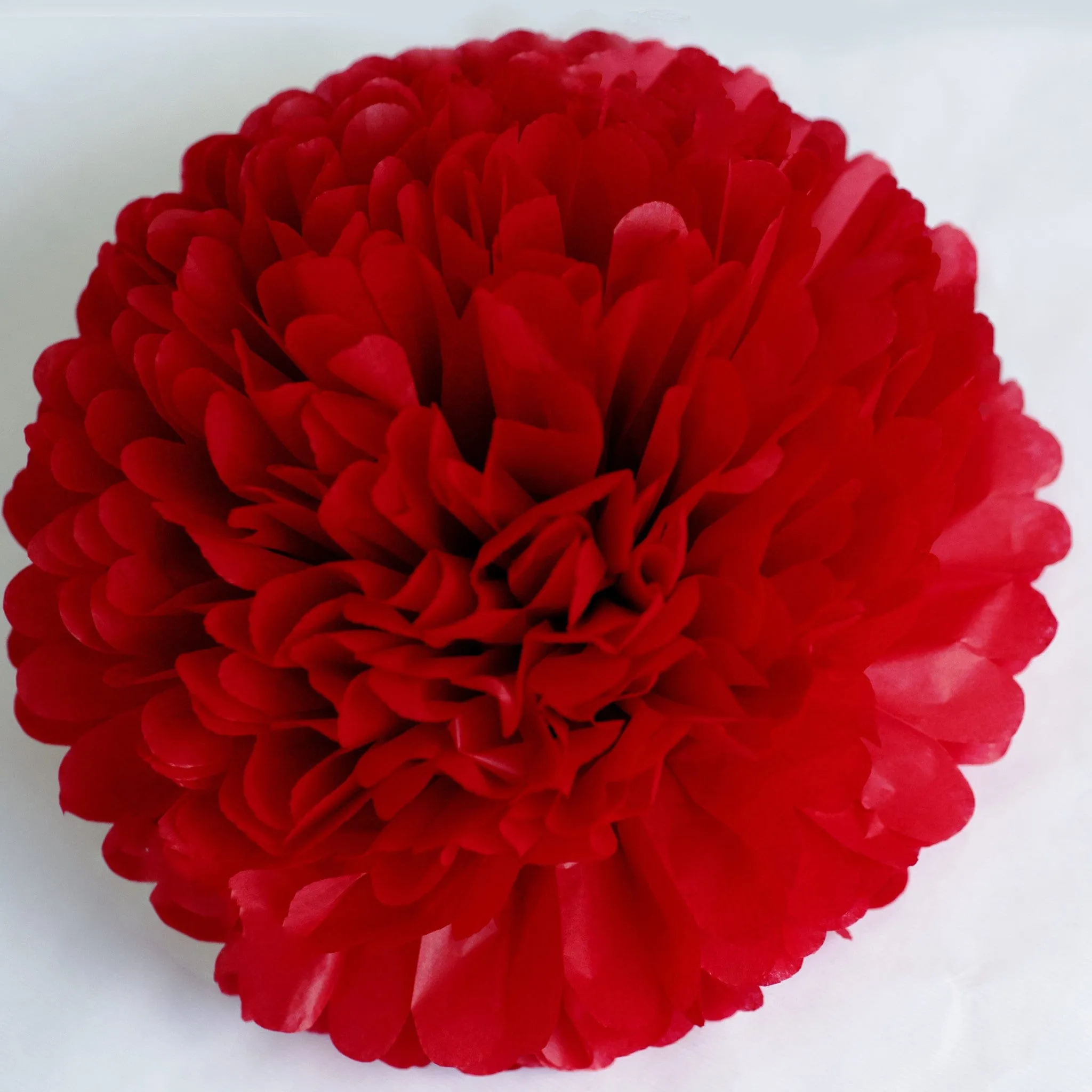 Large size deep red tissue paper pom pom