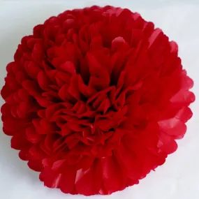 Large size deep red tissue paper pom pom