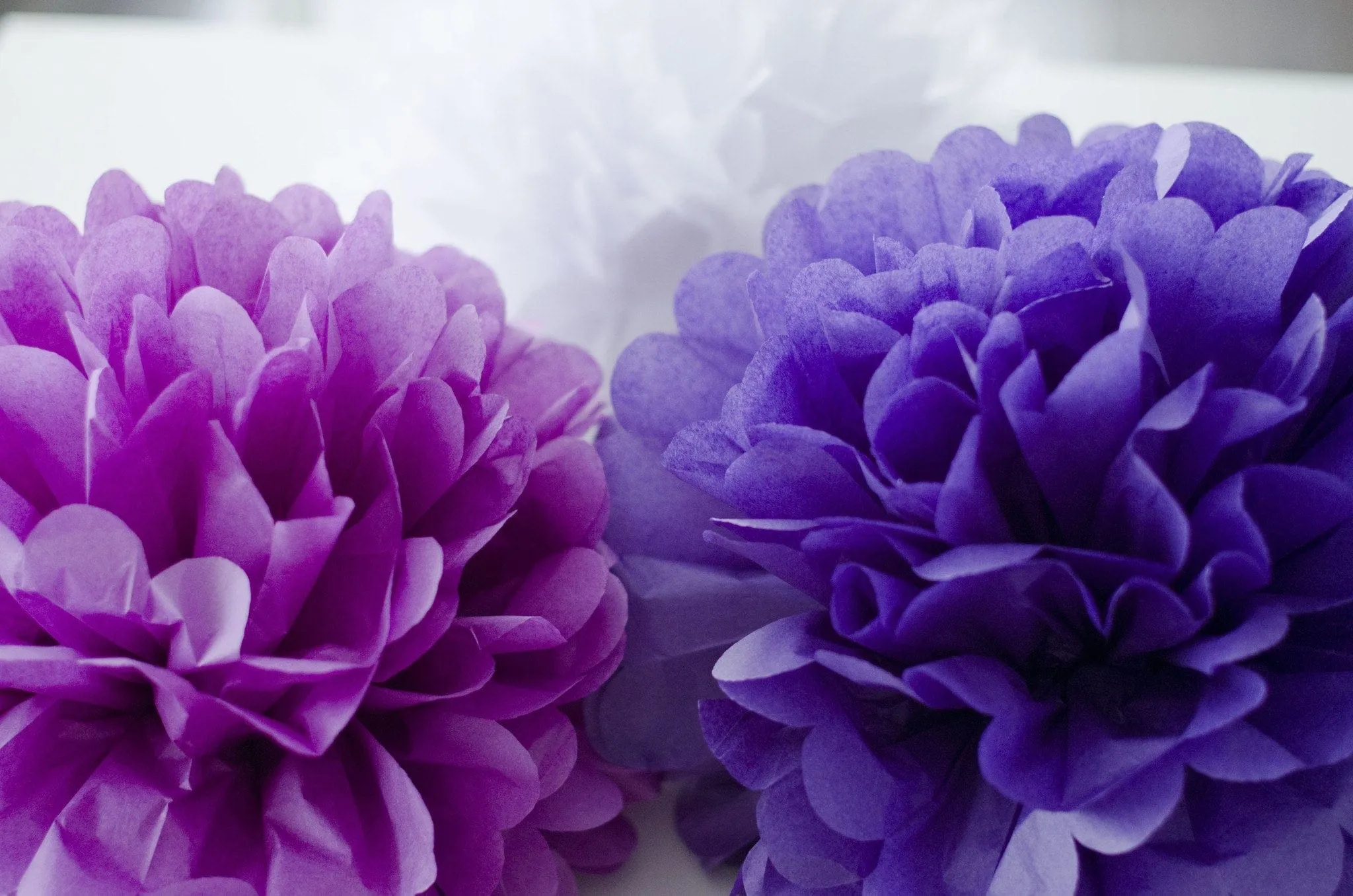 Large size purple tissue paper pom pom