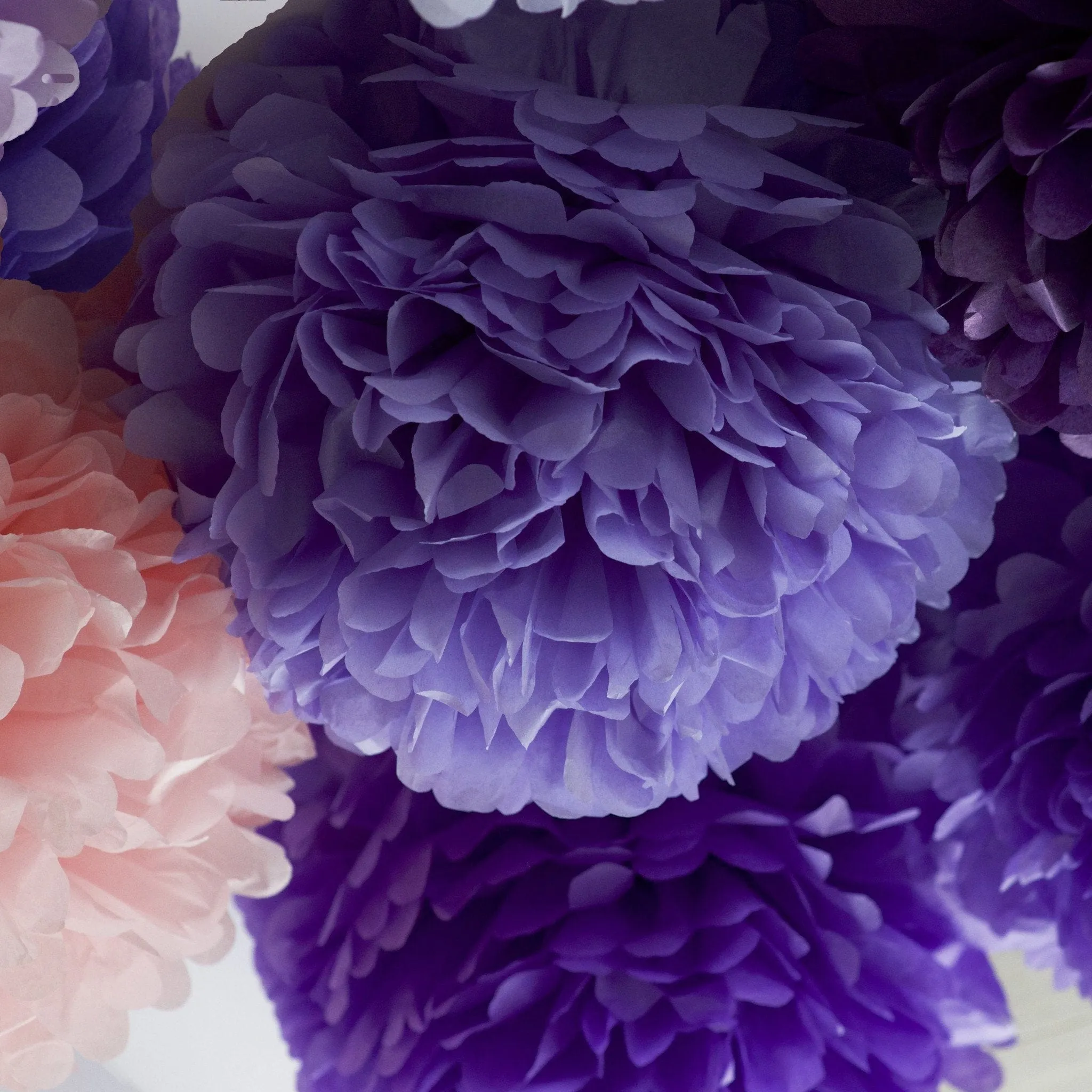 Large size purple tissue paper pom pom