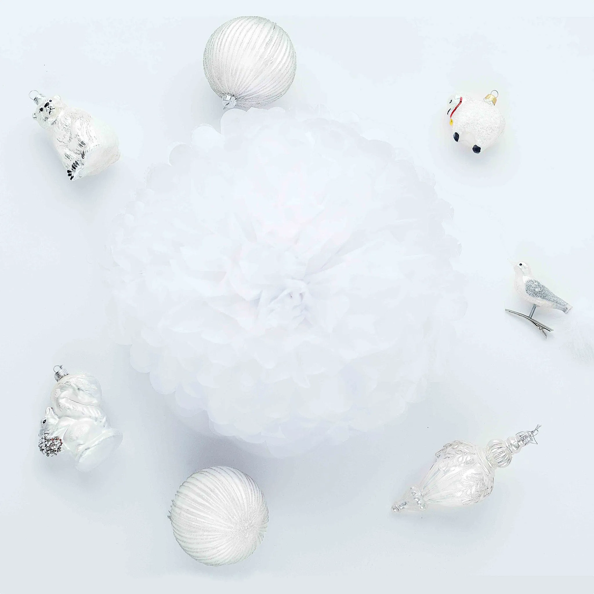 Large size White tissue paper pom pom