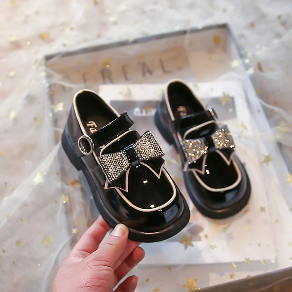 Little Girls Mary Jane Shoes Black White Party School Uniform Shoes for Girls Leather Princess Flower Dress Flats Shoes Toddler/Little Kid/Big Kid