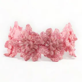 Luxury Hadraniel Girls Pink Crystal Flower Headband