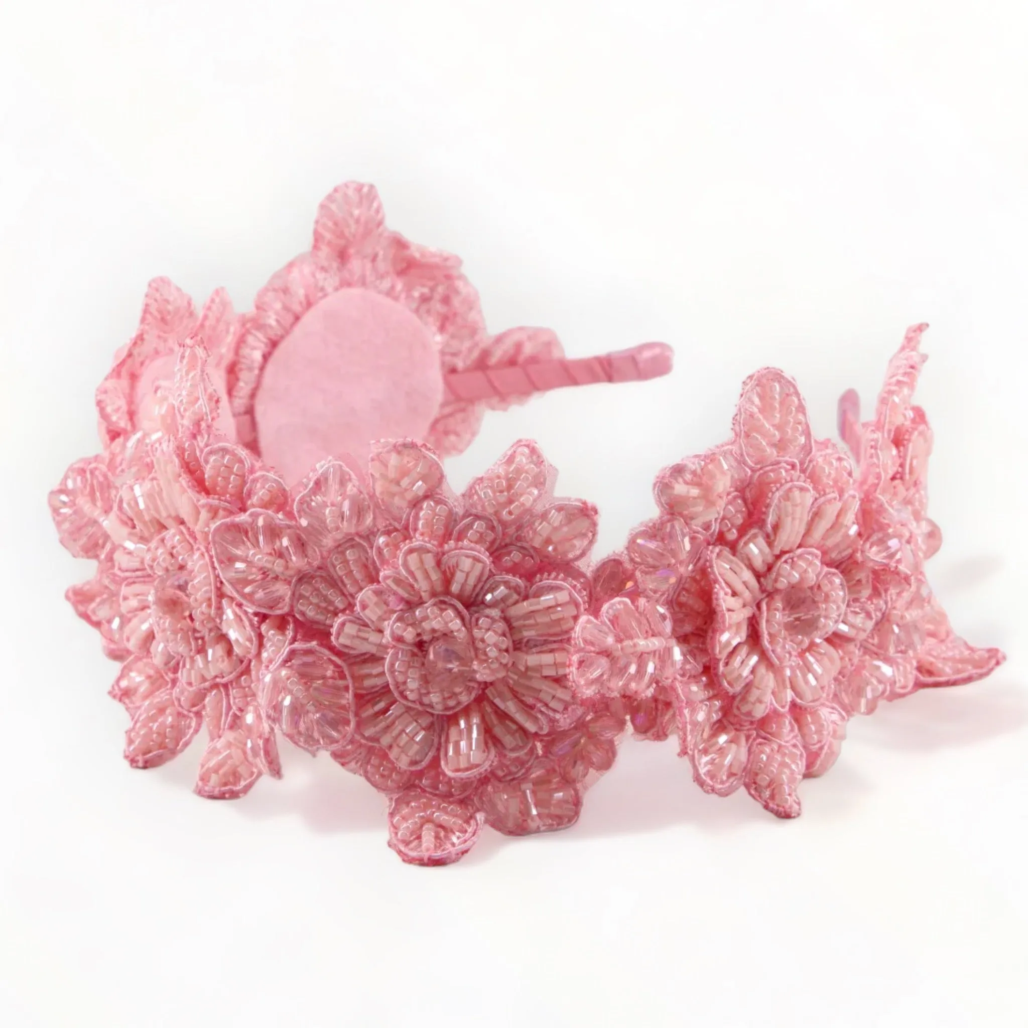Luxury Hadraniel Girls Pink Crystal Flower Headband