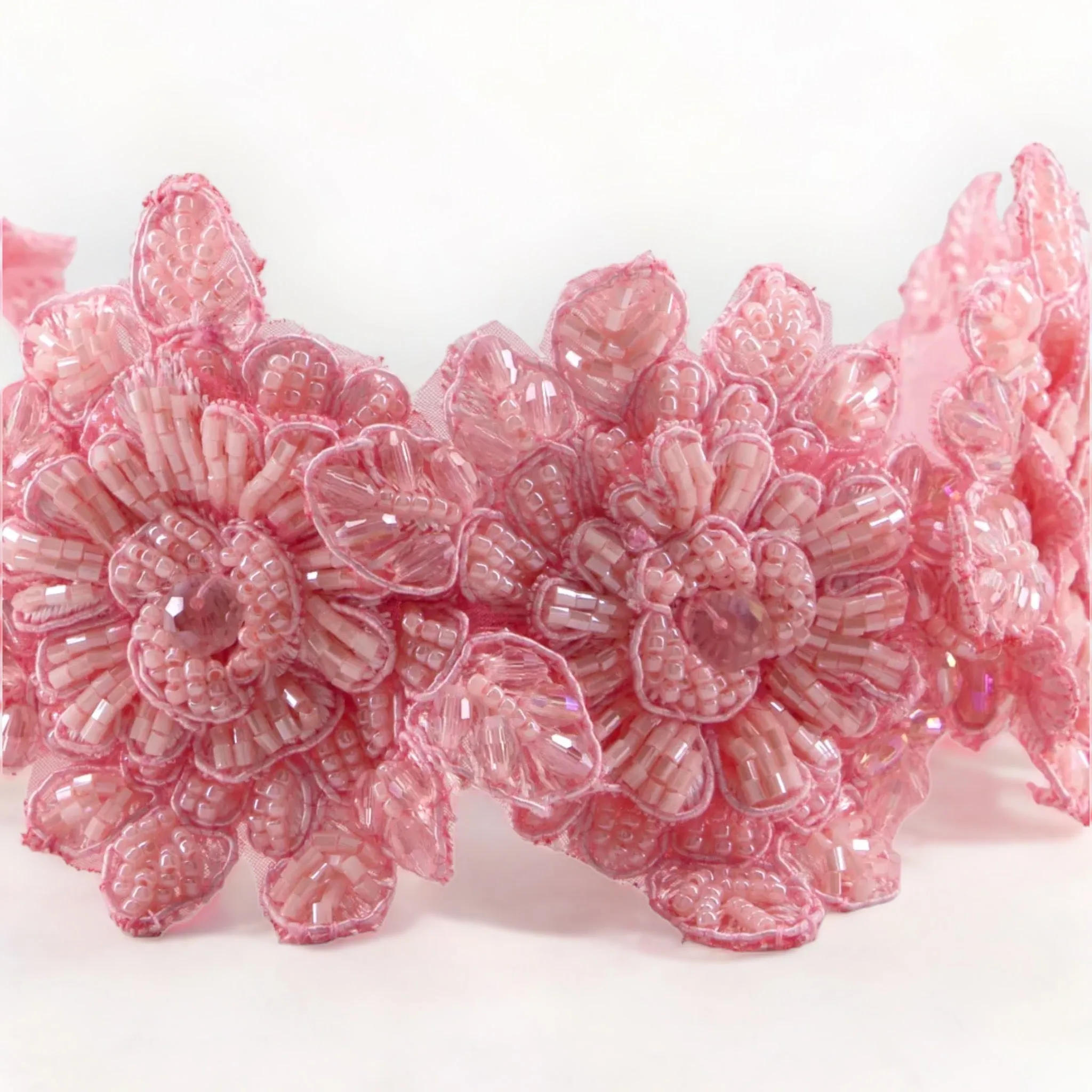 Luxury Hadraniel Girls Pink Crystal Flower Headband