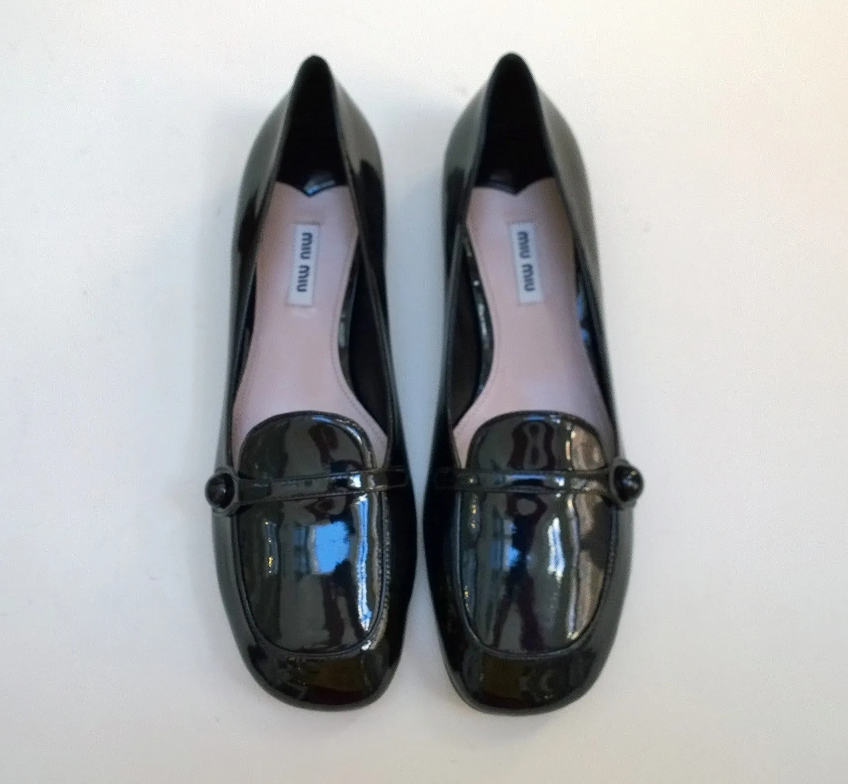 Miu Miu Black Patent Loafers New Flats Shoes