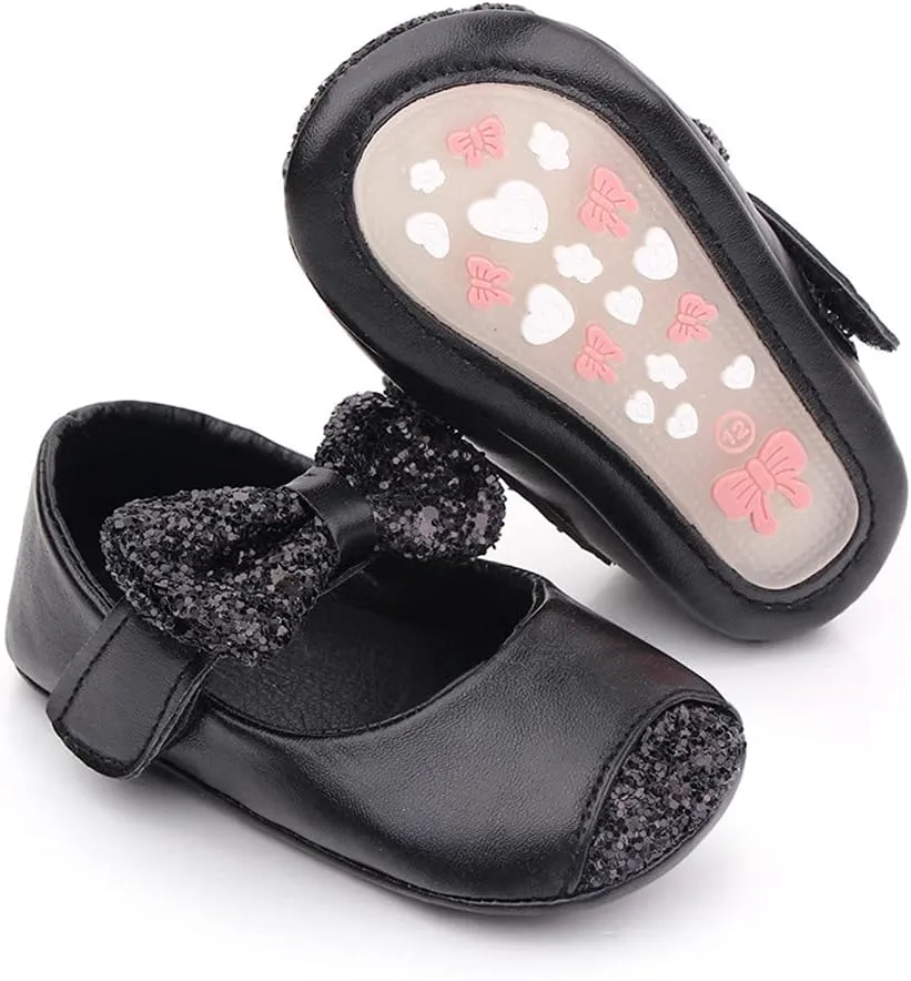 OAISNIT Baby Girl Shoes Mary Jane Flats Anti-Slip Princess Wedding Dress Infant Girl Soft Lightweight Crib Shoes