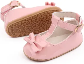 OAISNIT Baby Girl Shoes Mary Jane Flats Anti-Slip Princess Wedding Dress Infant Girl Soft Lightweight Crib Shoes