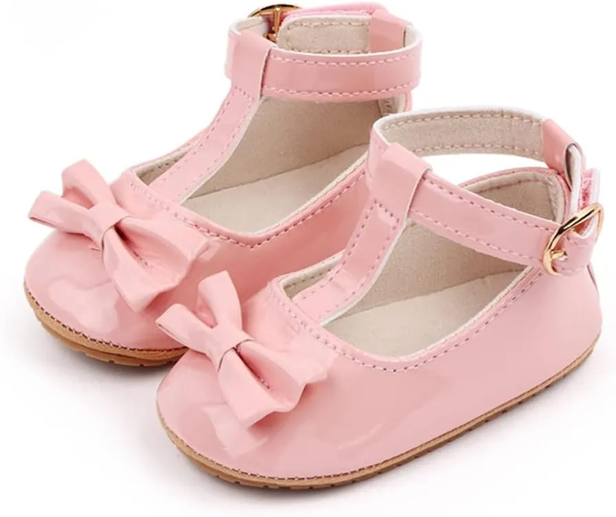 OAISNIT Baby Girl Shoes Mary Jane Flats Anti-Slip Princess Wedding Dress Infant Girl Soft Lightweight Crib Shoes