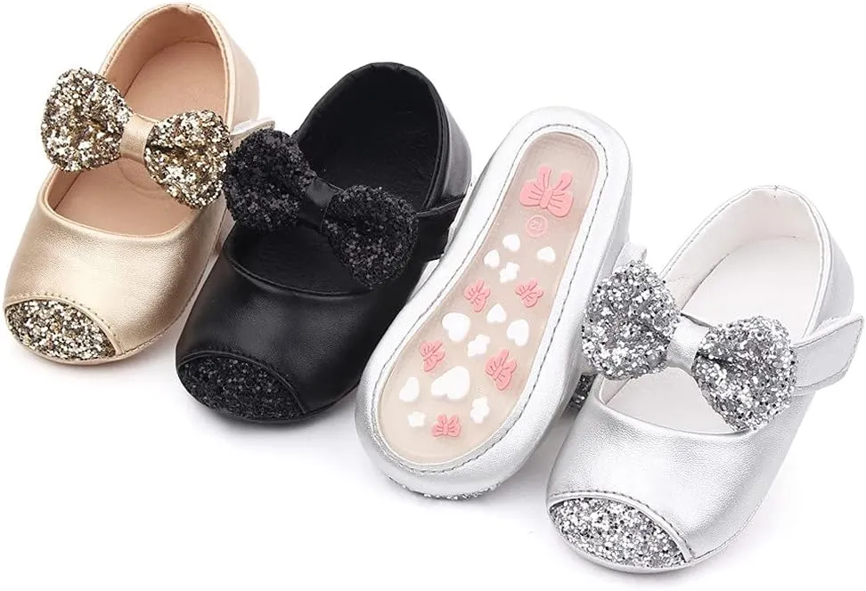 OAISNIT Baby Girl Shoes Mary Jane Flats Anti-Slip Princess Wedding Dress Infant Girl Soft Lightweight Crib Shoes