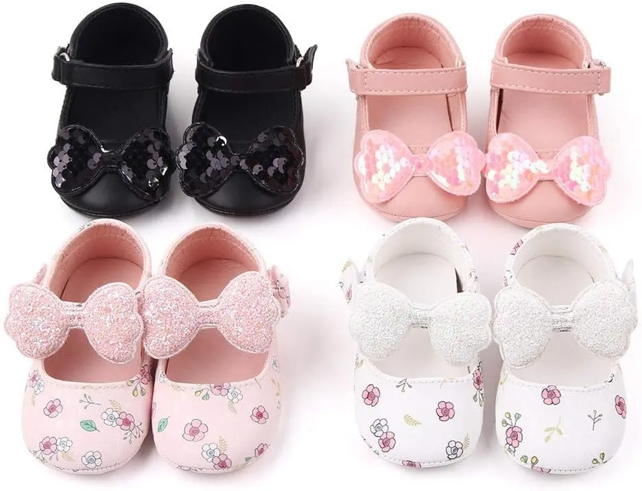 OAISNIT Baby Girl Shoes Mary Jane Flats Anti-Slip Princess Wedding Dress Infant Girl Soft Lightweight Crib Shoes