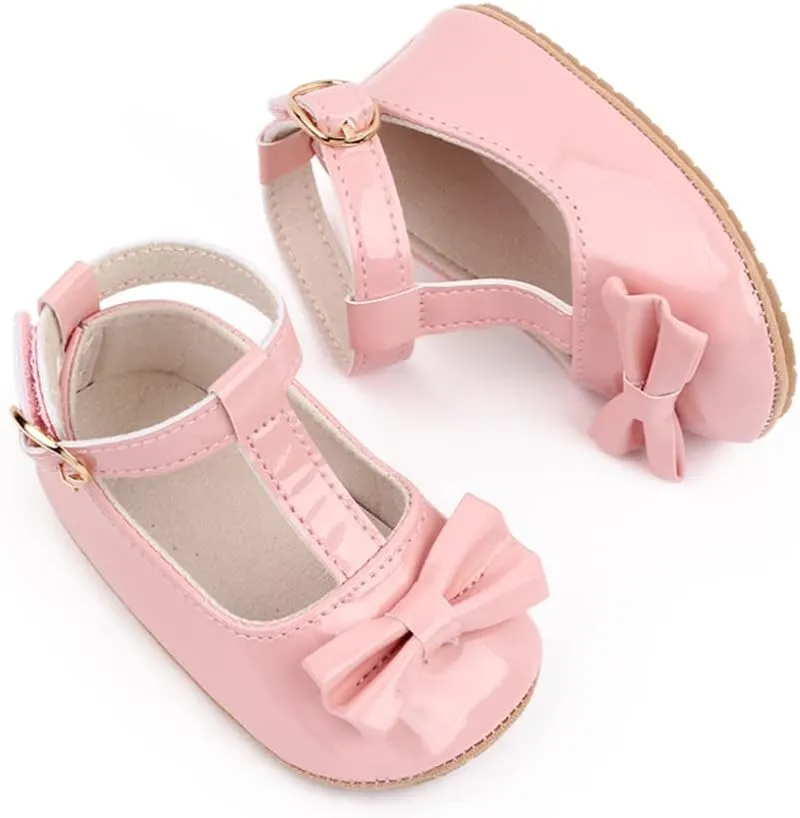 OAISNIT Baby Girl Shoes Mary Jane Flats Anti-Slip Princess Wedding Dress Infant Girl Soft Lightweight Crib Shoes
