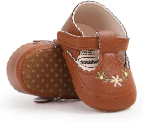 Ohwawadi Infant Baby Girl Shoes Baby Mary Jane Flats Princess Wedding Dress Shoes Crib Shoe for Newborns, Infants, Babies, and Toddlers