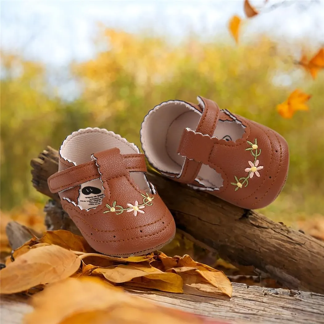 Ohwawadi Infant Baby Girl Shoes Baby Mary Jane Flats Princess Wedding Dress Shoes Crib Shoe for Newborns, Infants, Babies, and Toddlers