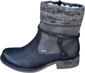 oiangi Womens Round Toe Leather Boots - Vintage Patchwork Side Zipper Strap Chunky Thick Heel Warm Low Heel Ankle Booties Retro Casual Slip-On Shoes