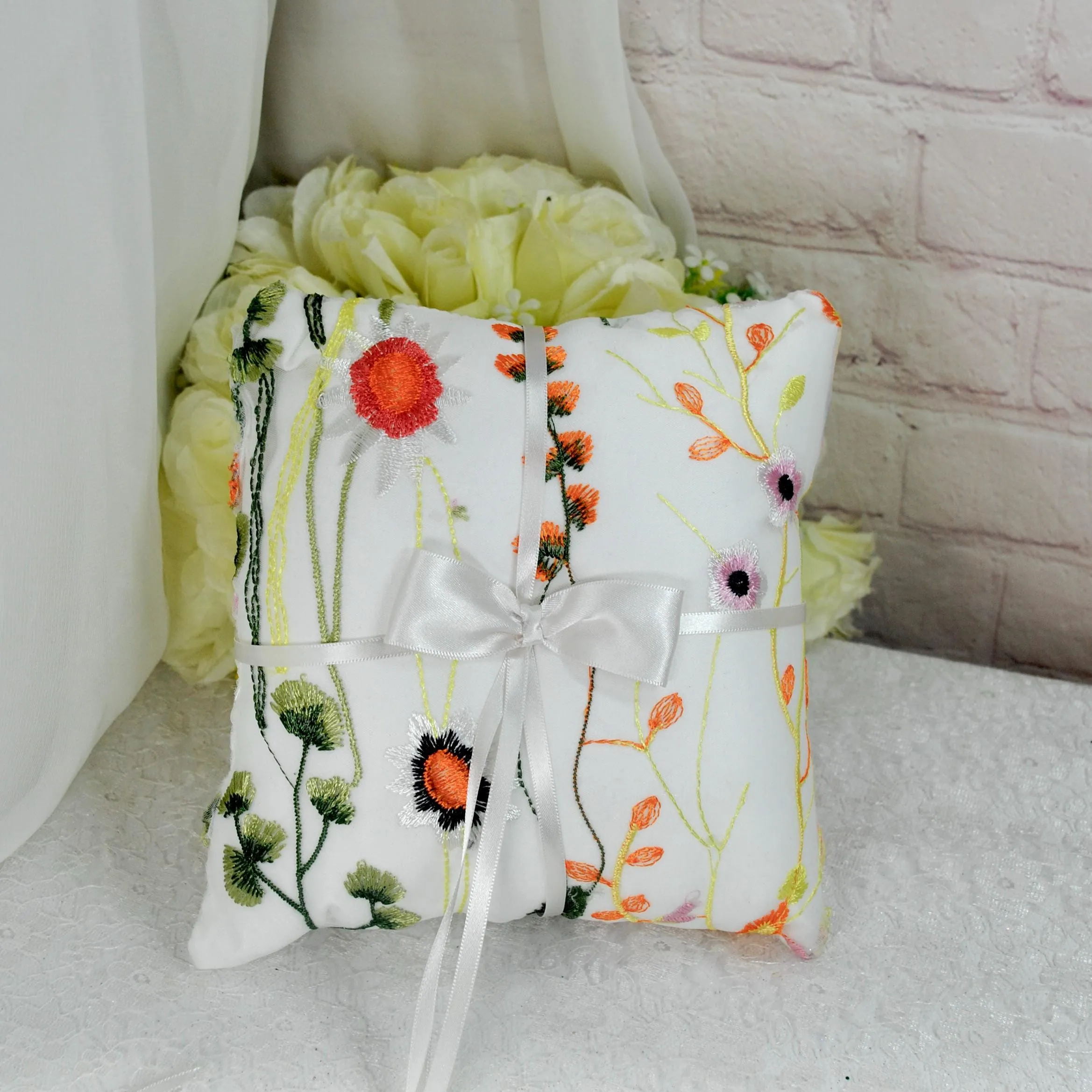 Orange Secret Garden Flower Girl Basket