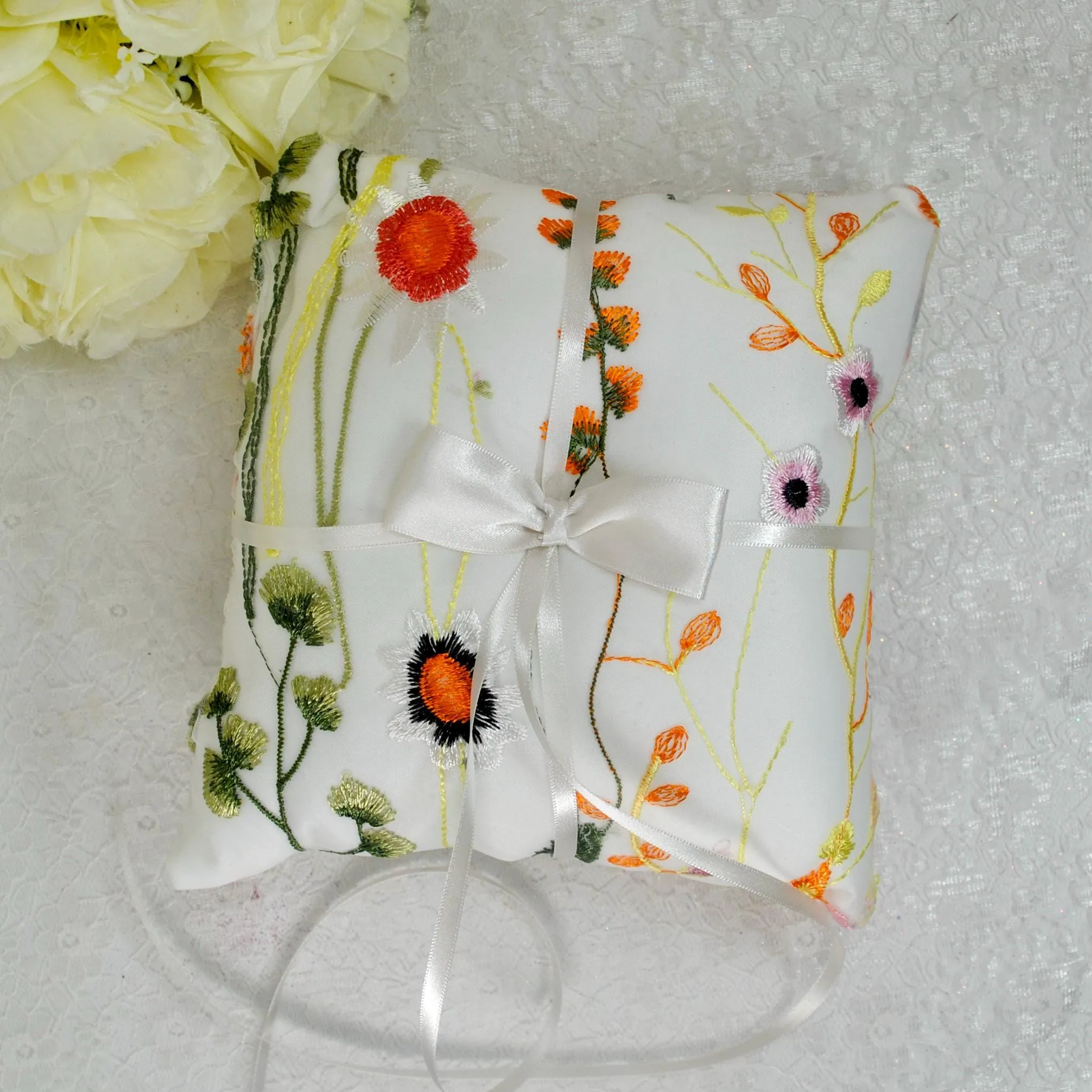 Orange Secret Garden Flower Girl Basket