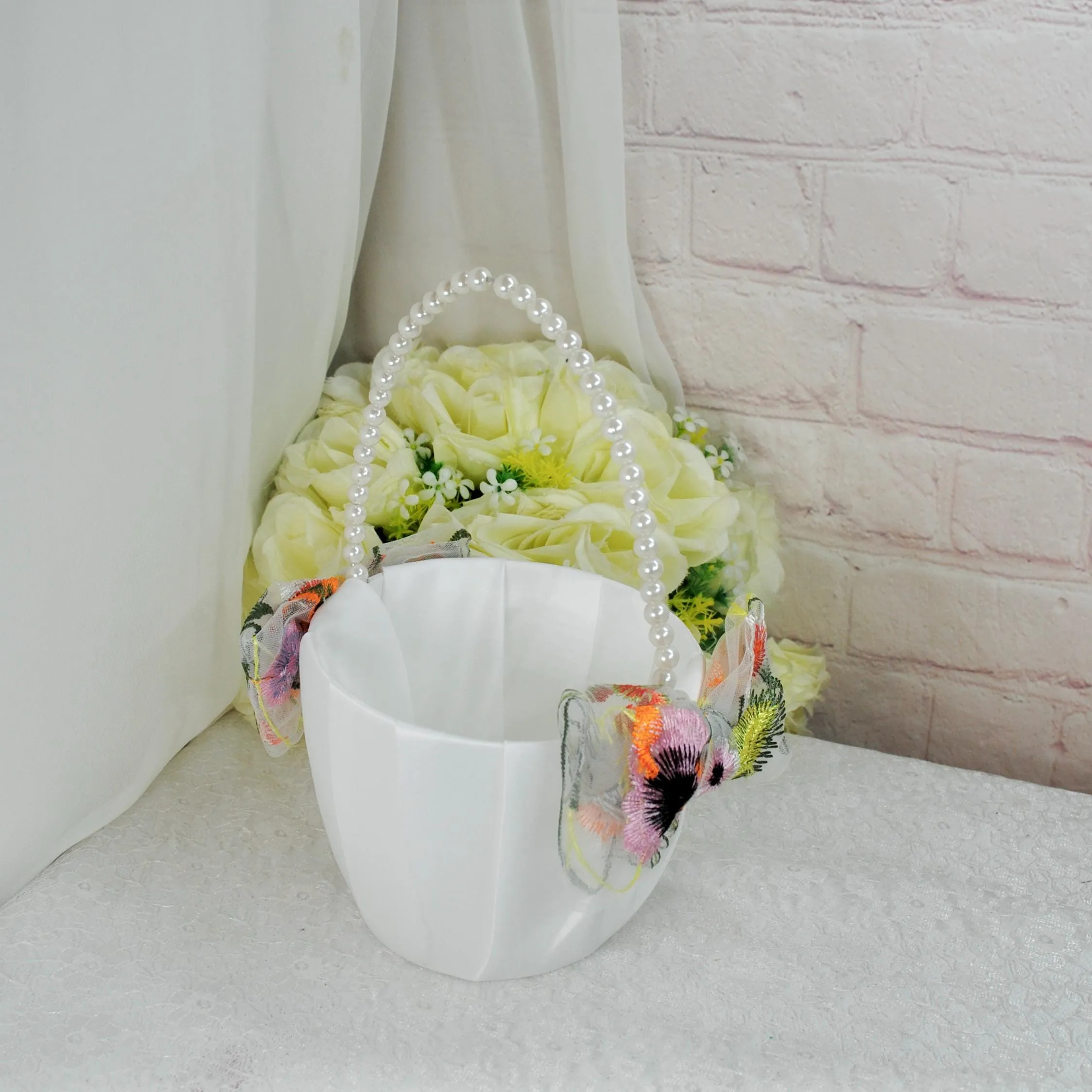 Orange Secret Garden Flower Girl Basket