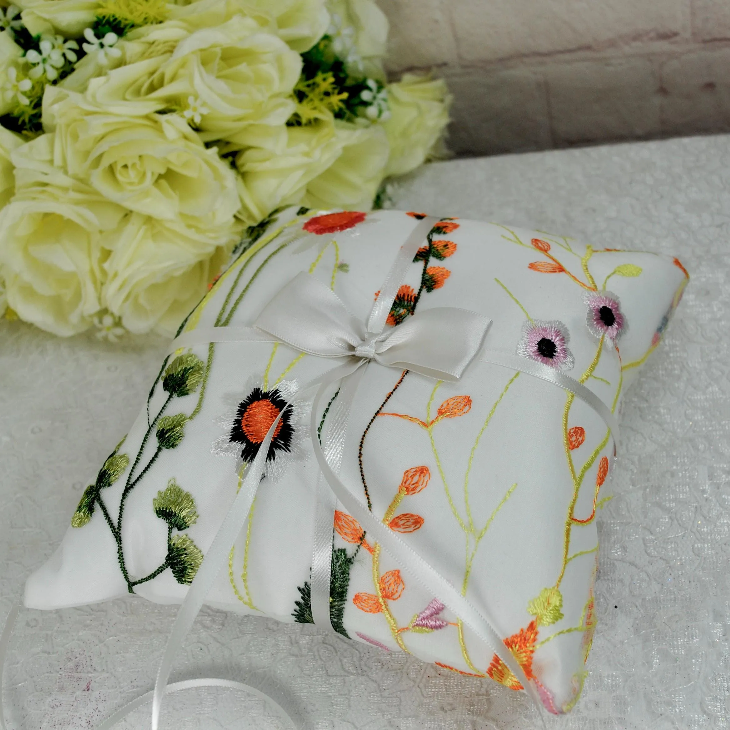 Orange Secret Garden Flower Girl Basket