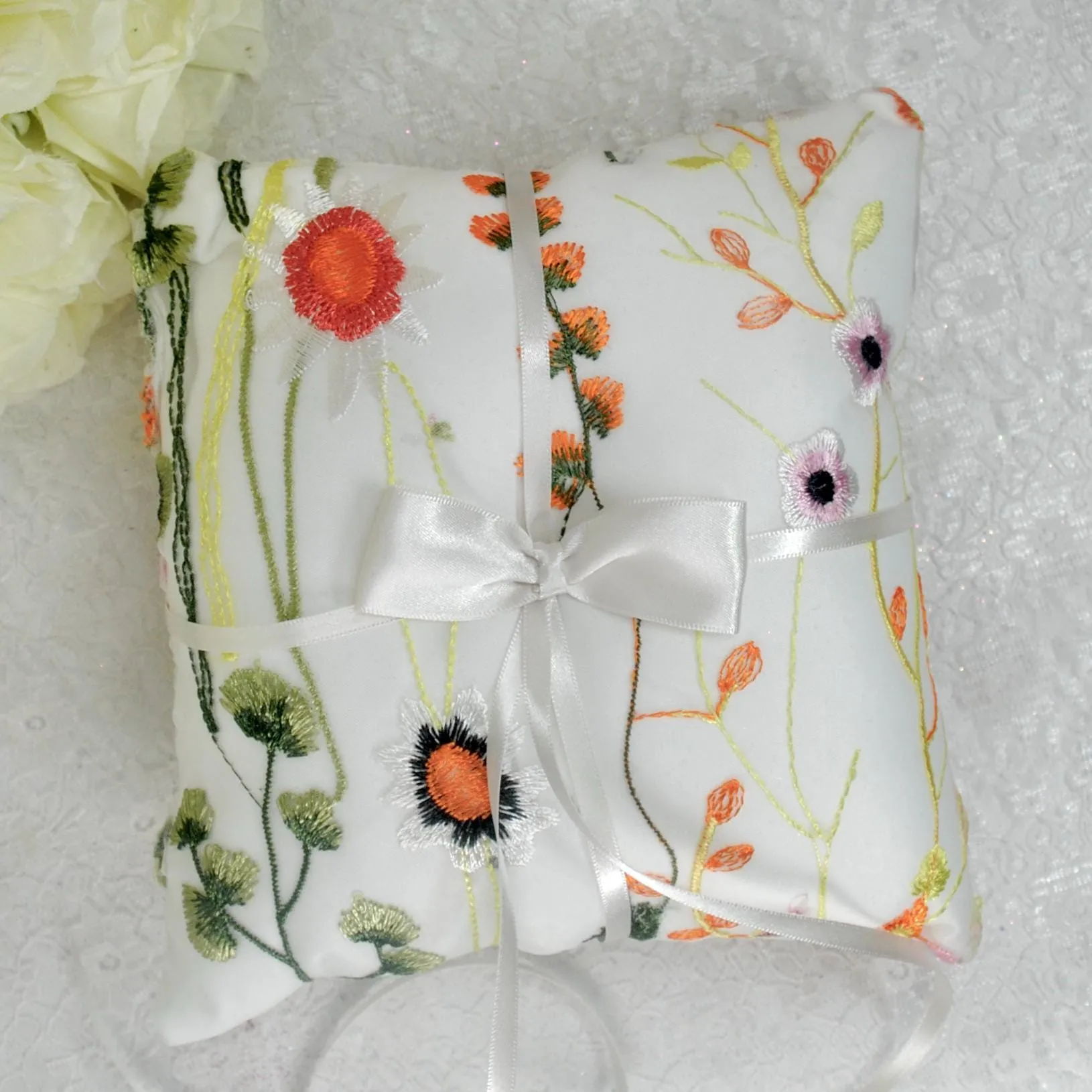 Orange Secret Garden Flower Girl Basket