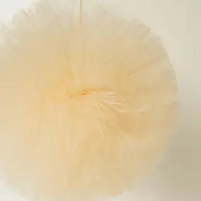 Pale peach pink tulle pom pom