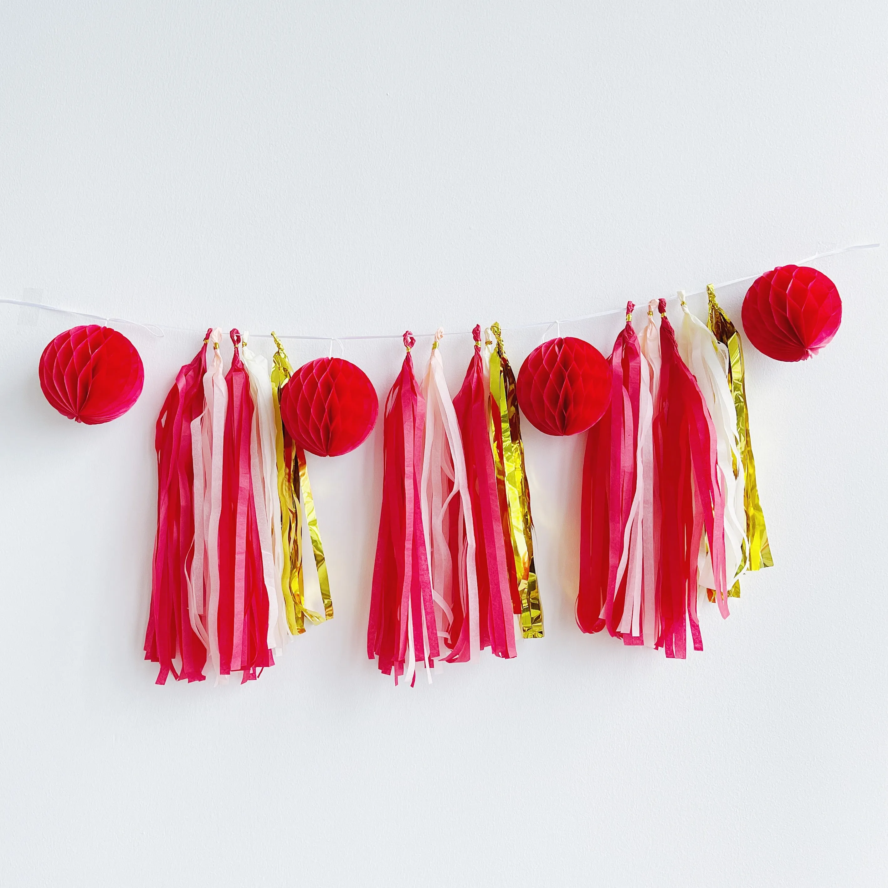 Paper Tassel Garland - Red Gold