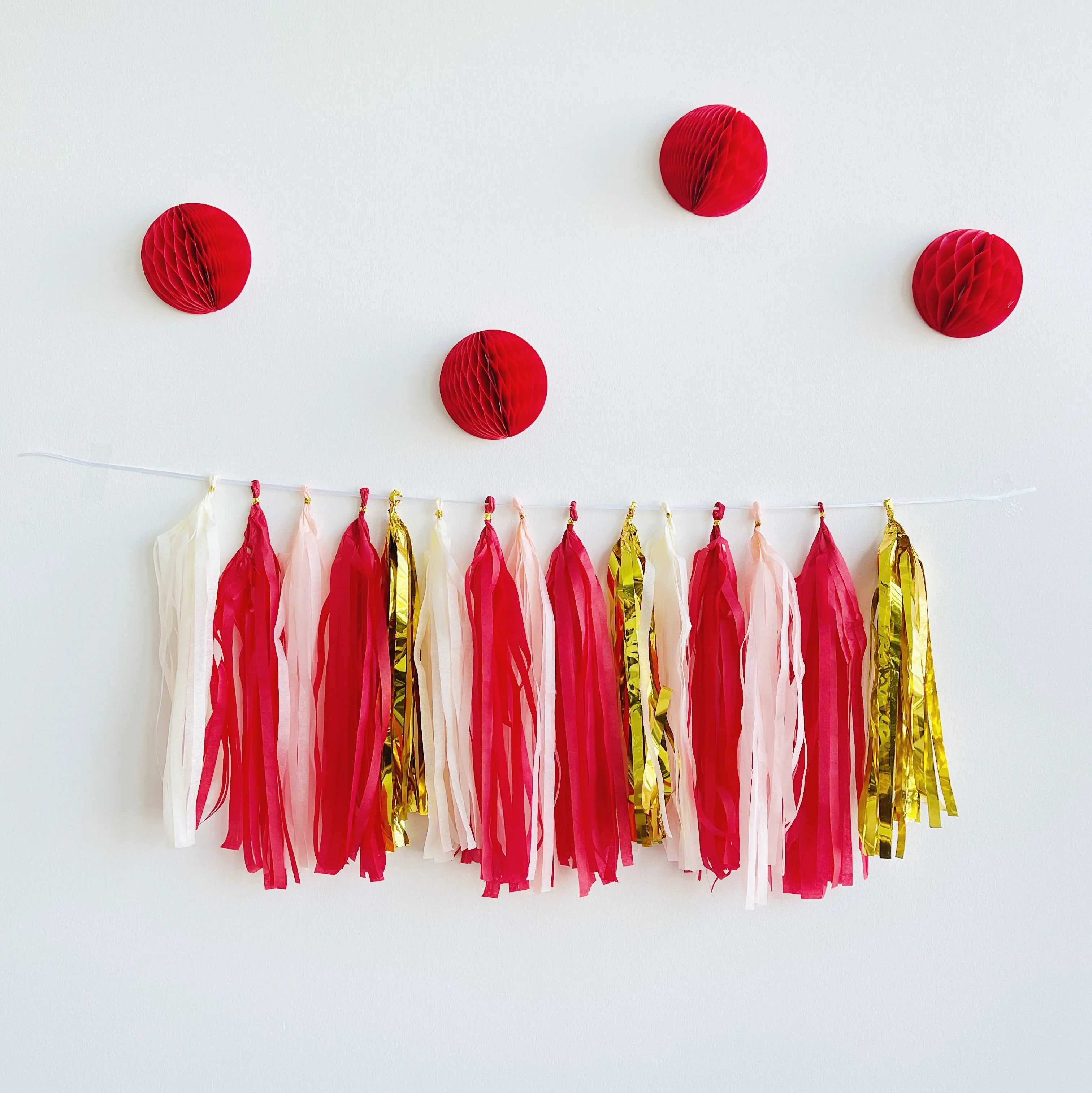 Paper Tassel Garland - Red Gold