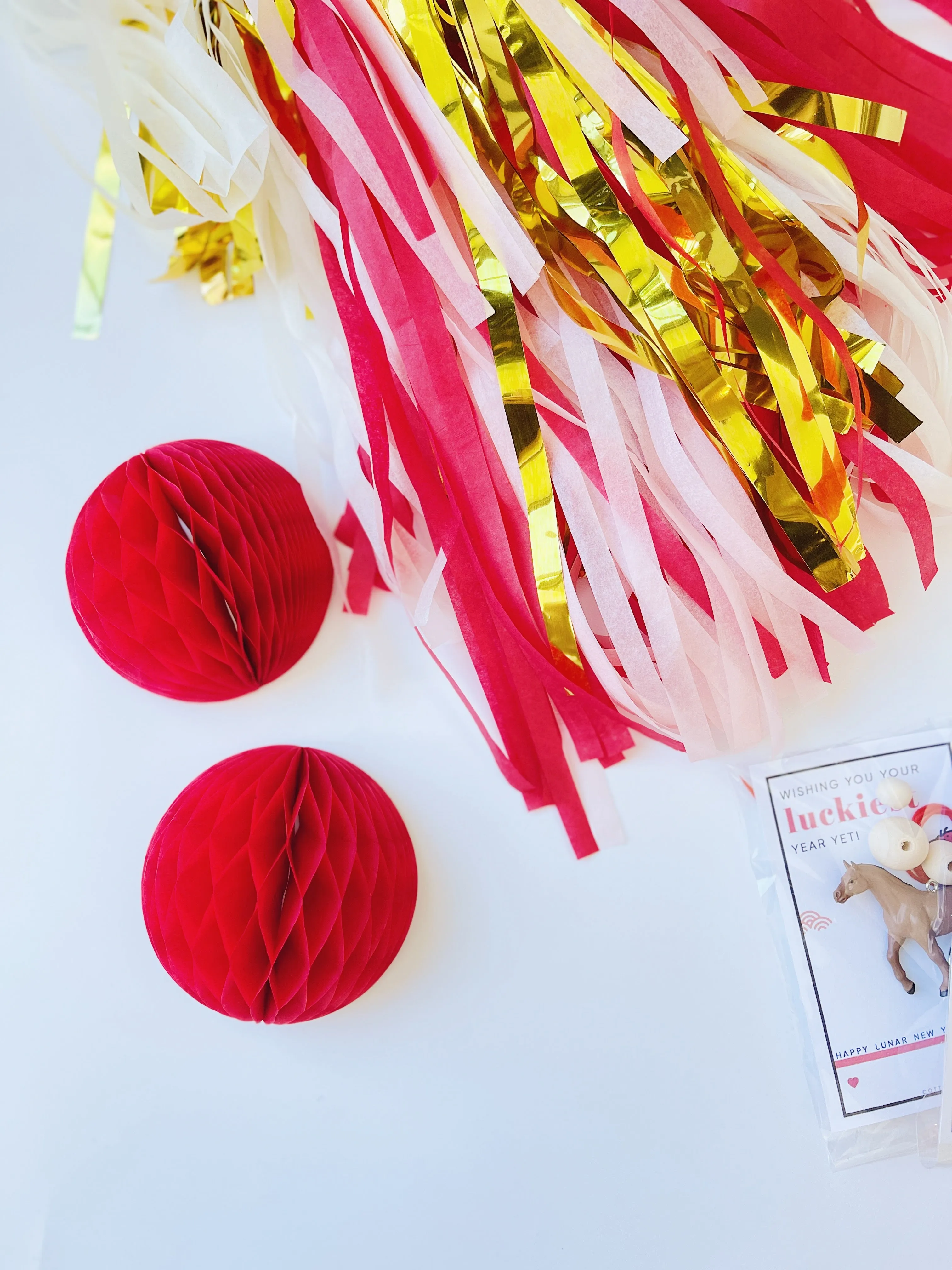 Paper Tassel Garland - Red Gold