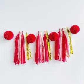 Paper Tassel Garland - Red Gold