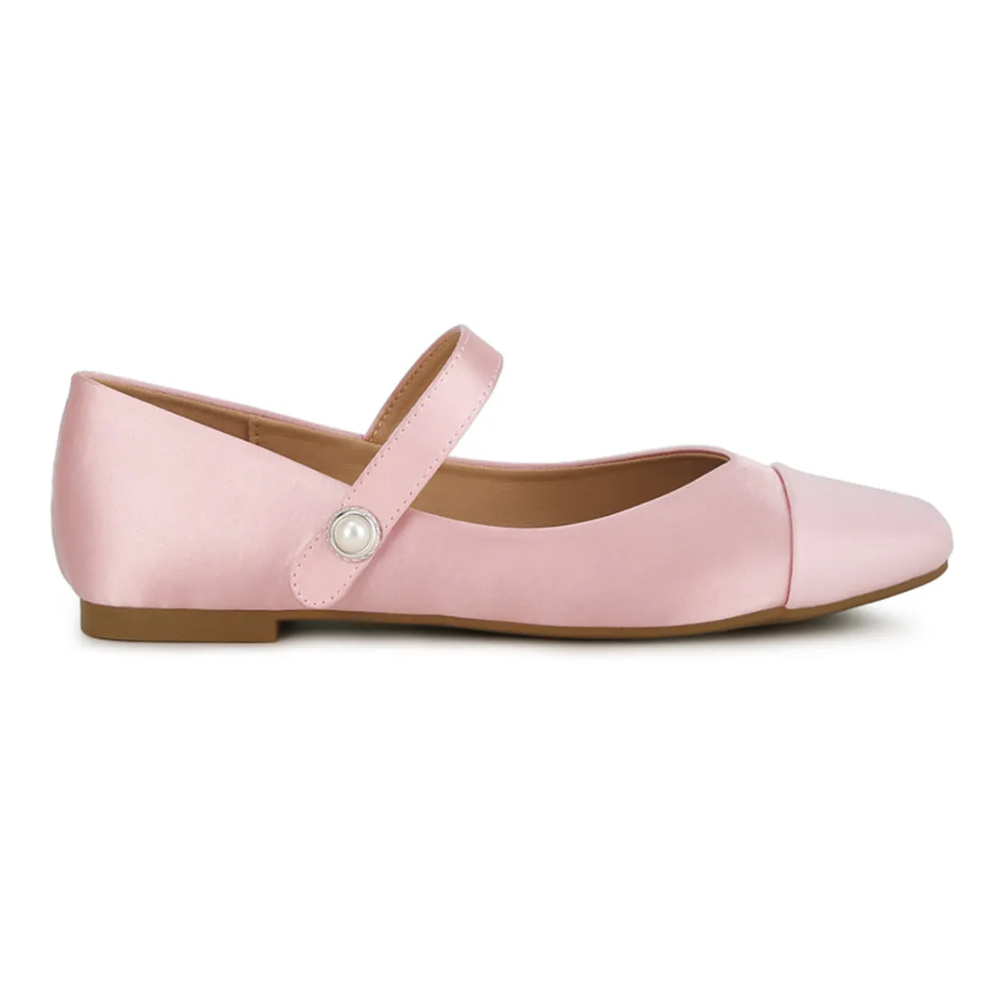 Patent Toe Cap Satin Mary Jane Ballerina