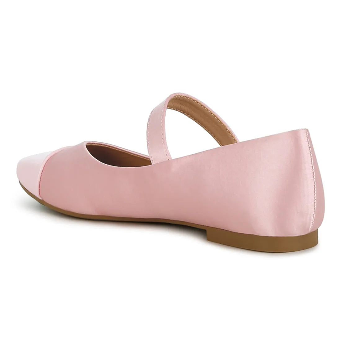 Patent Toe Cap Satin Mary Jane Ballerina