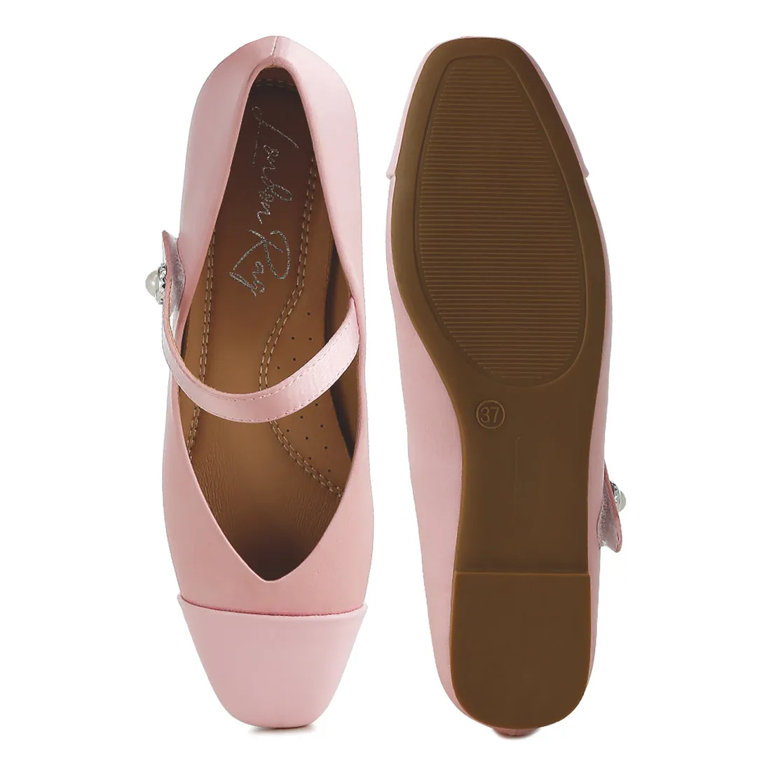 Patent Toe Cap Satin Mary Jane Ballerina