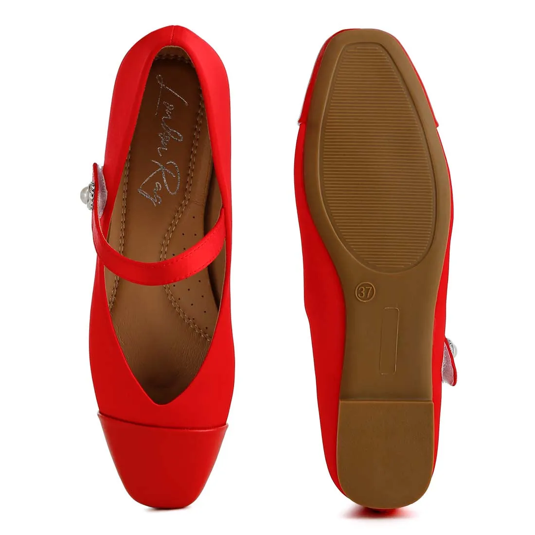 Patent Toe Cap Satin Mary Jane Ballerina