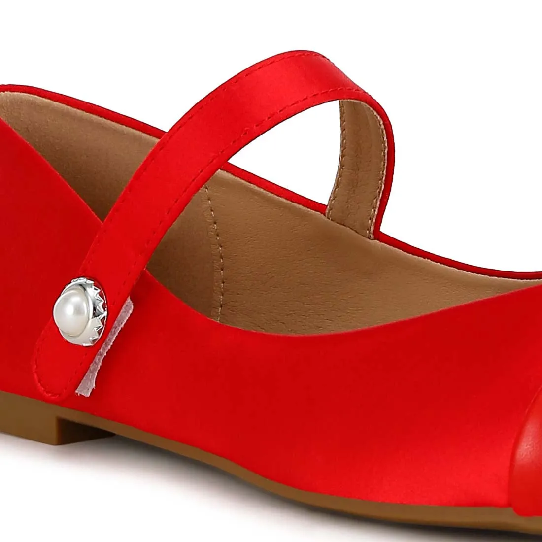 Patent Toe Cap Satin Mary Jane Ballerina