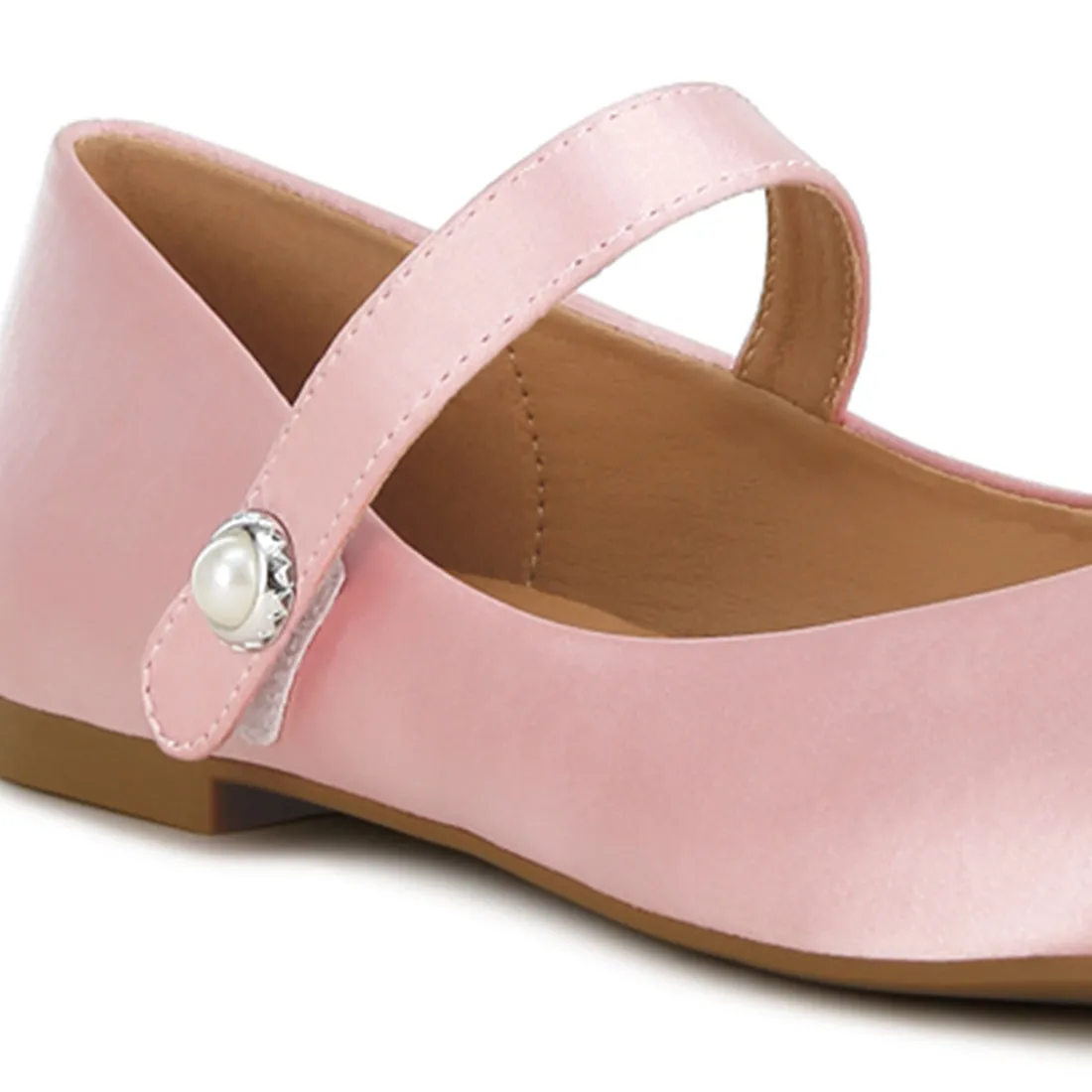 Patent Toe Cap Satin Mary Jane Ballerina