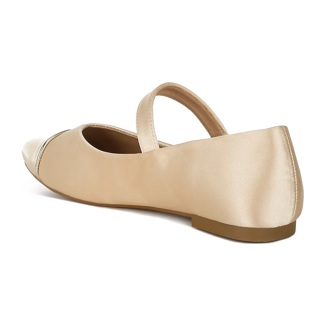 Patent Toe Cap Satin Mary Jane Ballerina